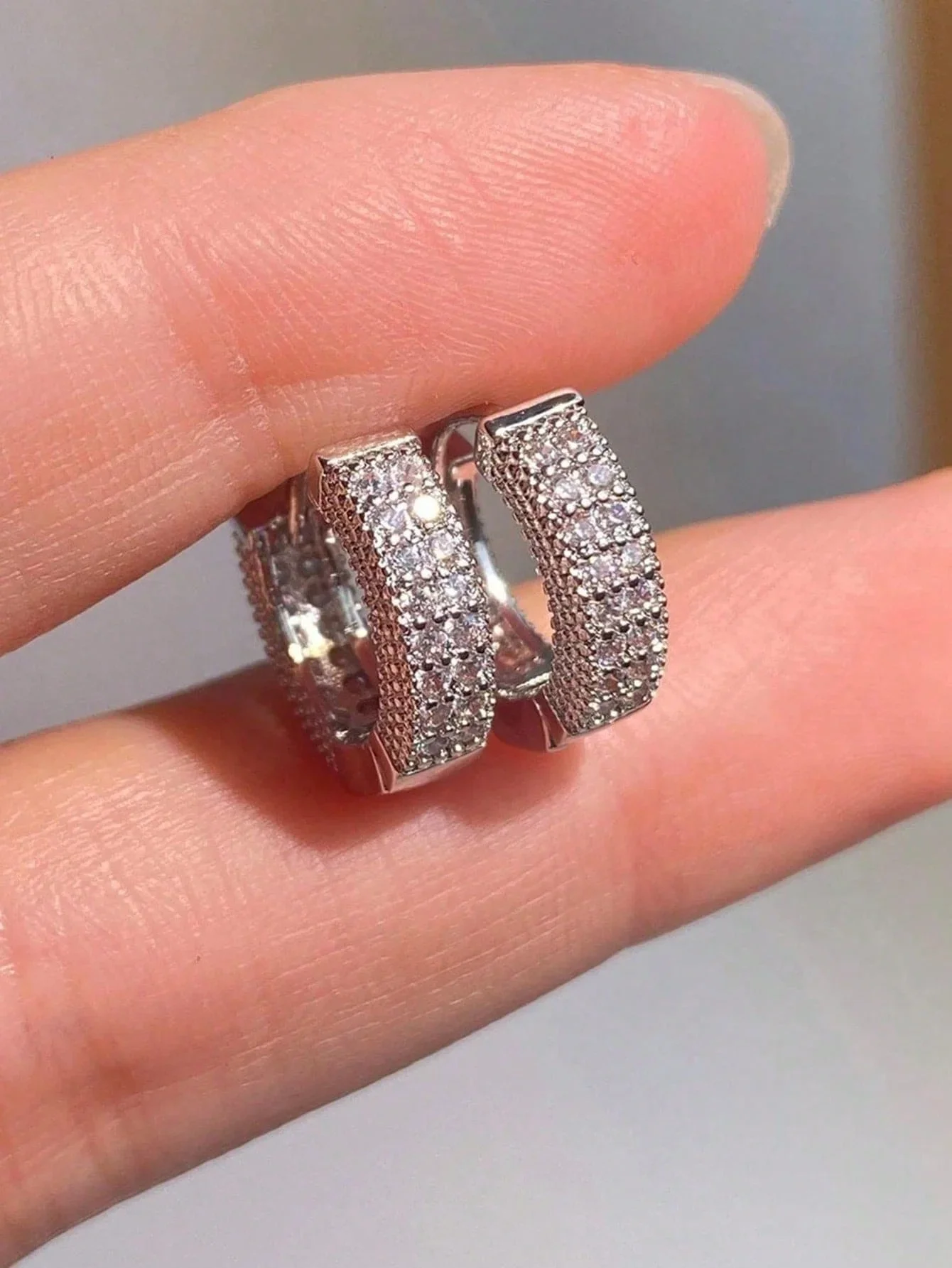 Pendientes de aro con circonita cúbica para hombres y mujeres, joyería brillante estilo Hip Hop