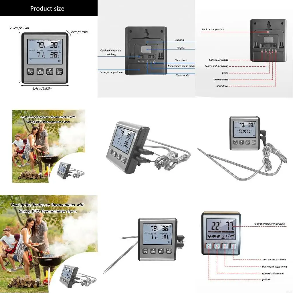 

Q81C Цифровые пищевые термометры, для молока для барбекю, мониторы температуры выпечки