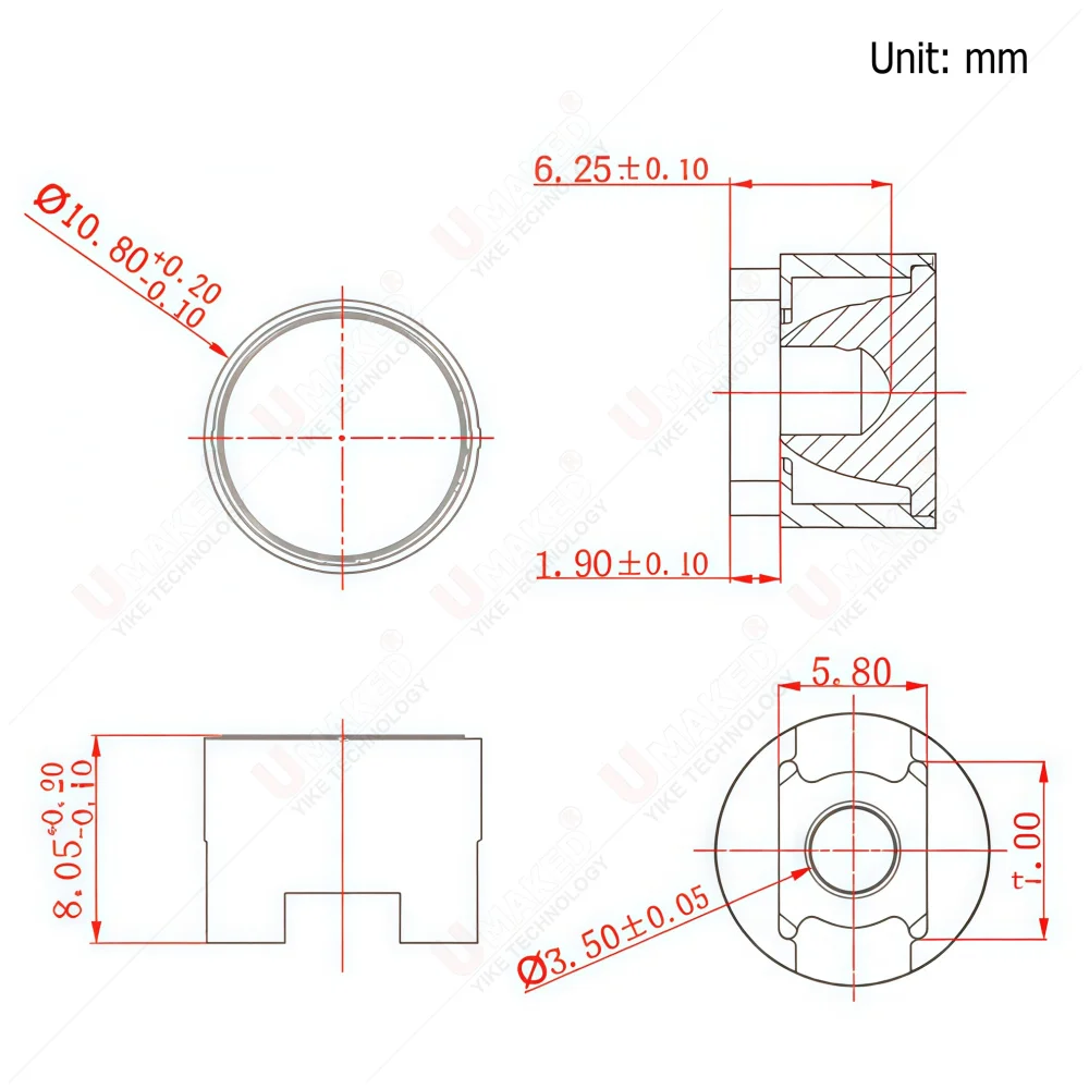 100PCS 9.8mm PMMA len with black holder quality led lense for 6070 30/45/60/90/120degree Led lens for 6070 LEDs chipdiy