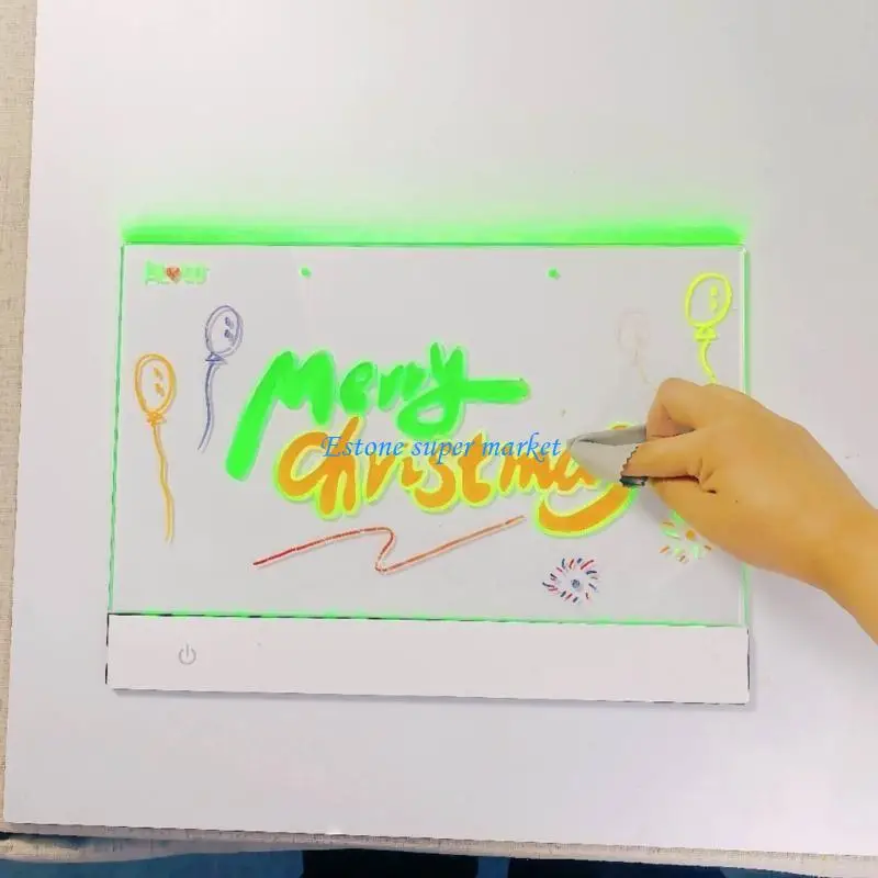 Planche à dessin Rechargeable pour enfants, grand écran 13.7 pieds, 7 colorants, luminosité Modifiable, tapis dessin LED,