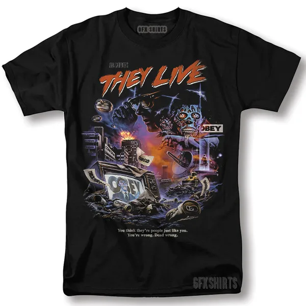 They Live Shirt Movie John Carpener Classic Retro Vintage Graphic Design T-Shirt