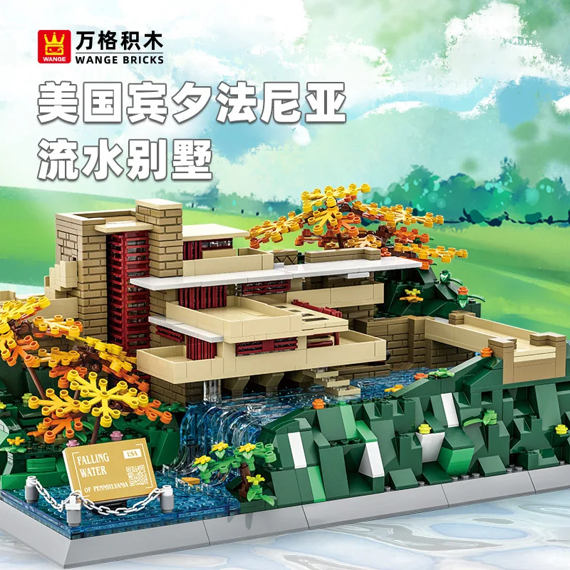 

5232 Pennsylvania Fallingwater Model World Architecture Building Blocks Toy for Boys and Girls 1221pcs