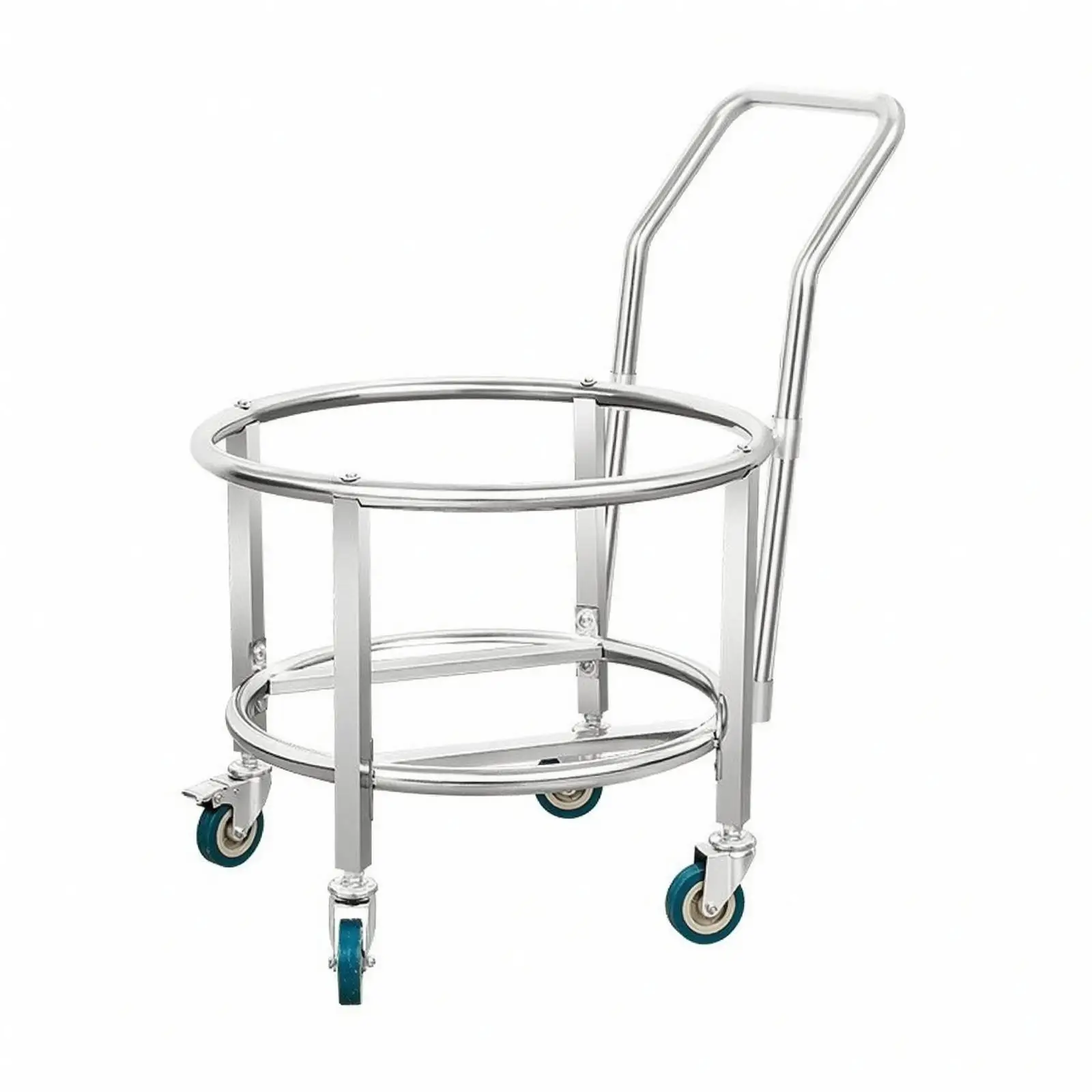 Swivel Caster Soup Bucket Cart Stainless Steel Mobile Rack for Kitchen Buffet and Food Service Transport