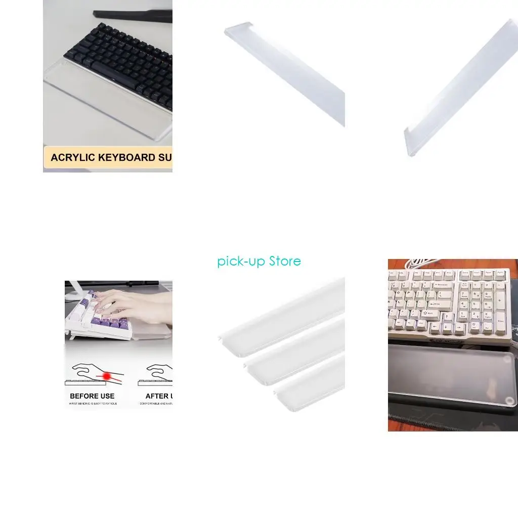 

Q5WA Wrist Rest Comfortable Clear Acrylic Wrist Pad for Keyboard Users, Ergonomic to Prevent Fatigue