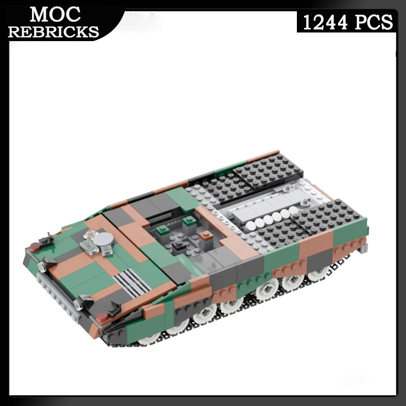 Segunda guerra mundial veículo armas alemã tanque de batalha principal leopardo 2a4 modelo rastreado blocos de construção militar quebra-cabeça tijolos brinquedo presentes natal