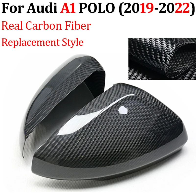 

For 2019-2022 Audi A1 For Volkswagen POLO Real Carbon Fiber Car Side Mirror Covers Caps Add On Replacement Parts Accessories