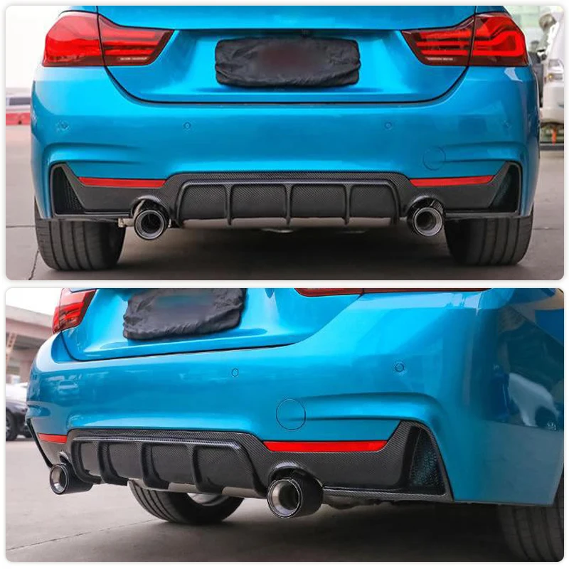 Carbon Fiber Car Rear Bumper Diffsuer Lip Spoiler for BMW 4 Series F32 F33 F36 M Sport 2014-2018 Rear Apron Lip 2 Side 1 Outlet