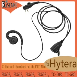 Écouteur talkie-walkie RISENKE, casque pivotant C avec micro PTT pour Hytera HYT PD502, PD562, BD502, BD502i, TC-508, TC-580