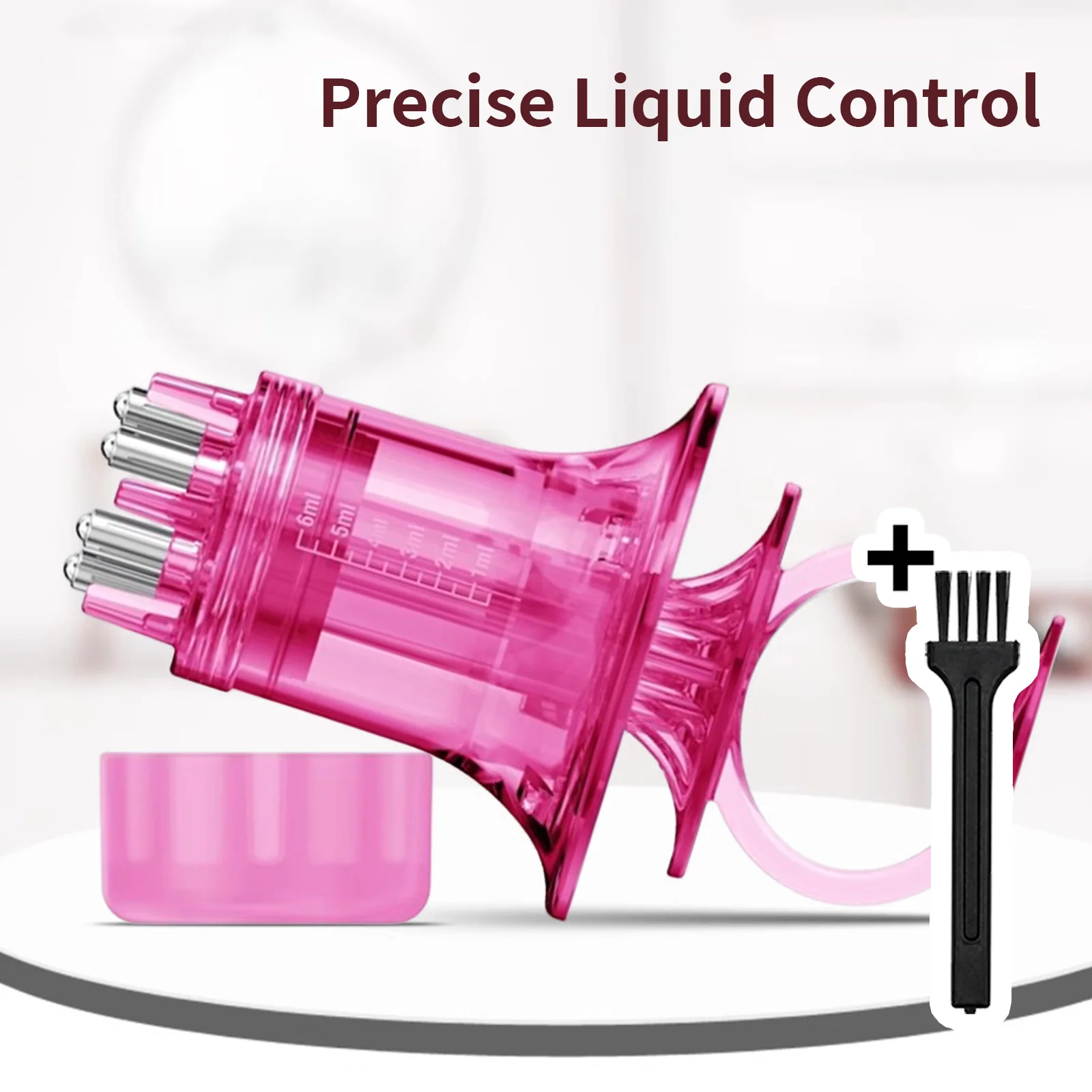 Reusable Roller Scalp Liquid Serum Applicator with Cleaning Brush Portable Hair Care Accessory for Minoxidil Daily Scalp Care