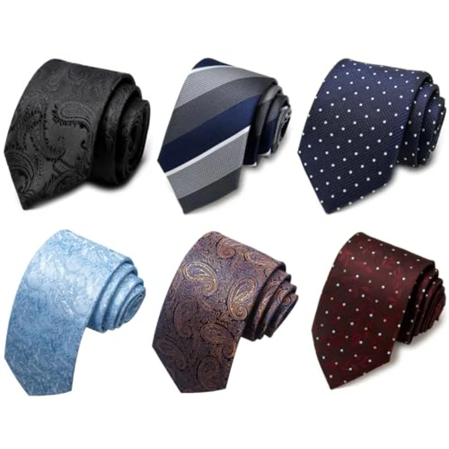 

joy alice Tie For Men 6 PC Necktie Woven Jacquard Neck Tie et Neck Tie