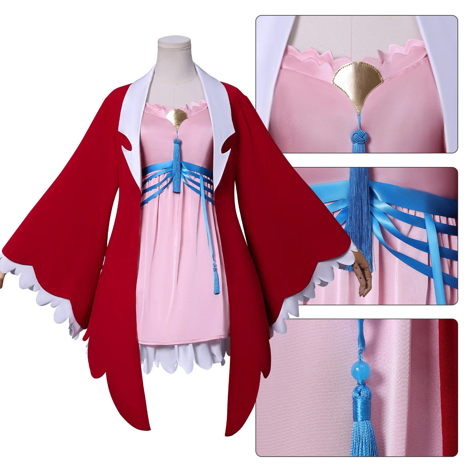 

Soul Land Xiao Wu Cosplay Costume Douluo Continent Cosplay Red Dress Headwear Outfits for Women Halloween Comic Role Play