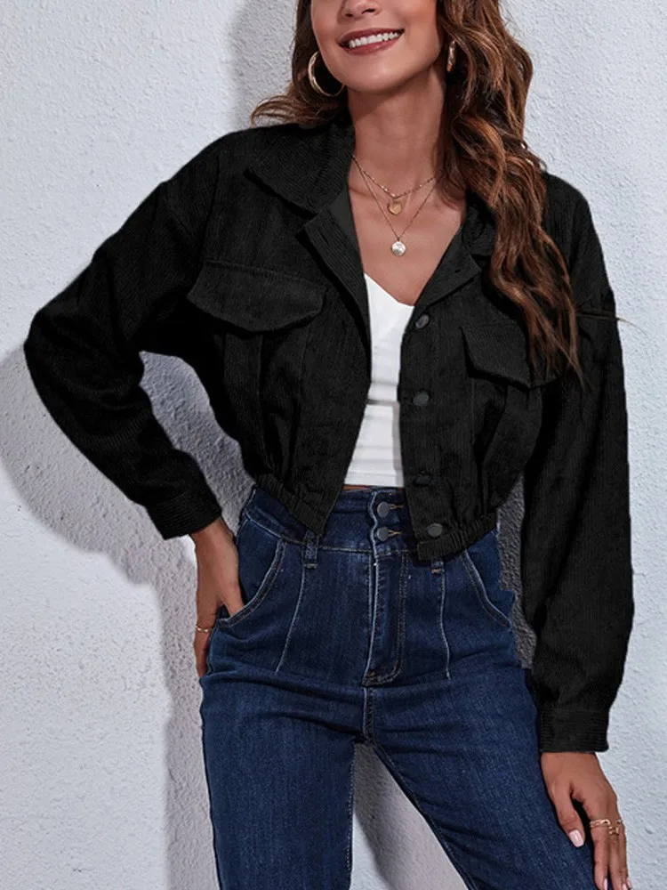 Imagem -06 - Jaqueta Jeans Curta com Cintura Elástica para Mulheres Cabolsa Feminino Jaqueta de Estudante Blusa Casual Cabolsas de Férias Moda Feminina Nova