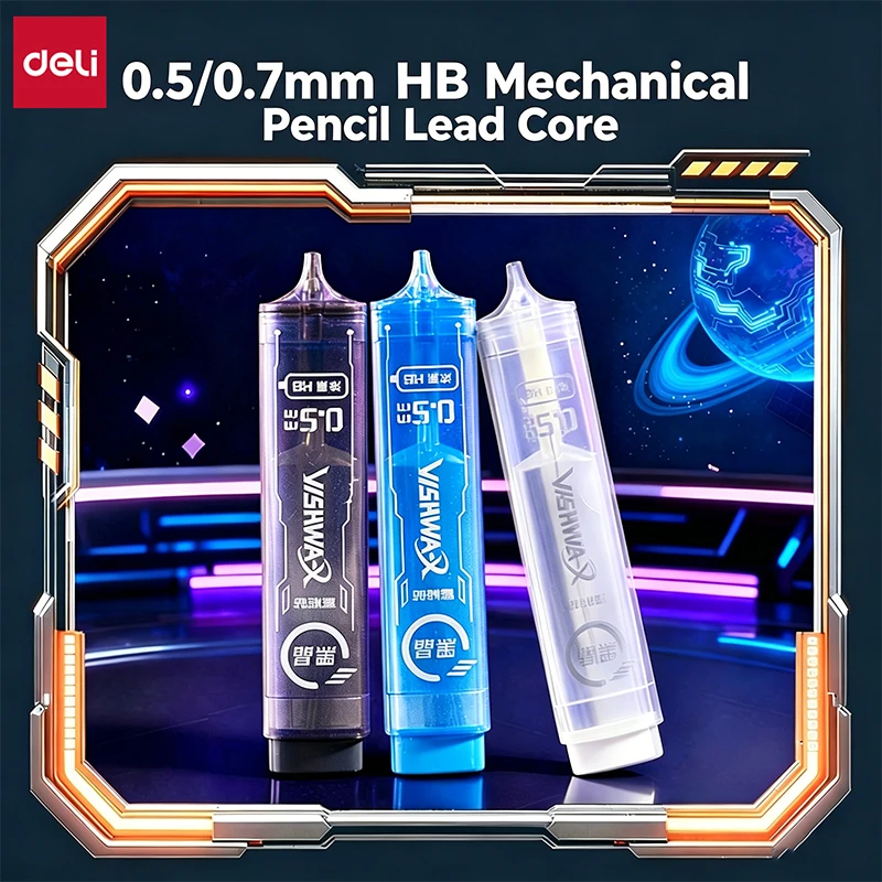Deli 6pcs 0.5/0.7mm HB Mechanical Pencil Lead Core Automatic Pencil Lead Core Office&School&Art&Sketch Supplies Stationery Gift