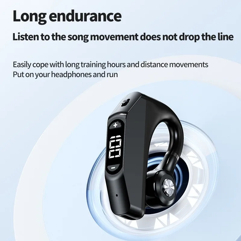 Bluetooth 5.5 Business Wireless Earphone Left Right Ear Universal LED Display With MIC Headset Ultra-long Standby For Car Driver
