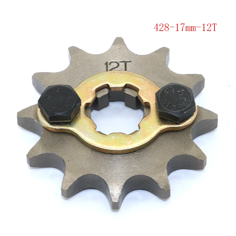 428 12 T Tooth 17mm ID Front Engine Sprocket for CRF XR 50 70 KLX110 TTR Dirt Pit Bike ATV Quad Moped Buggy Scooter Motorcycle