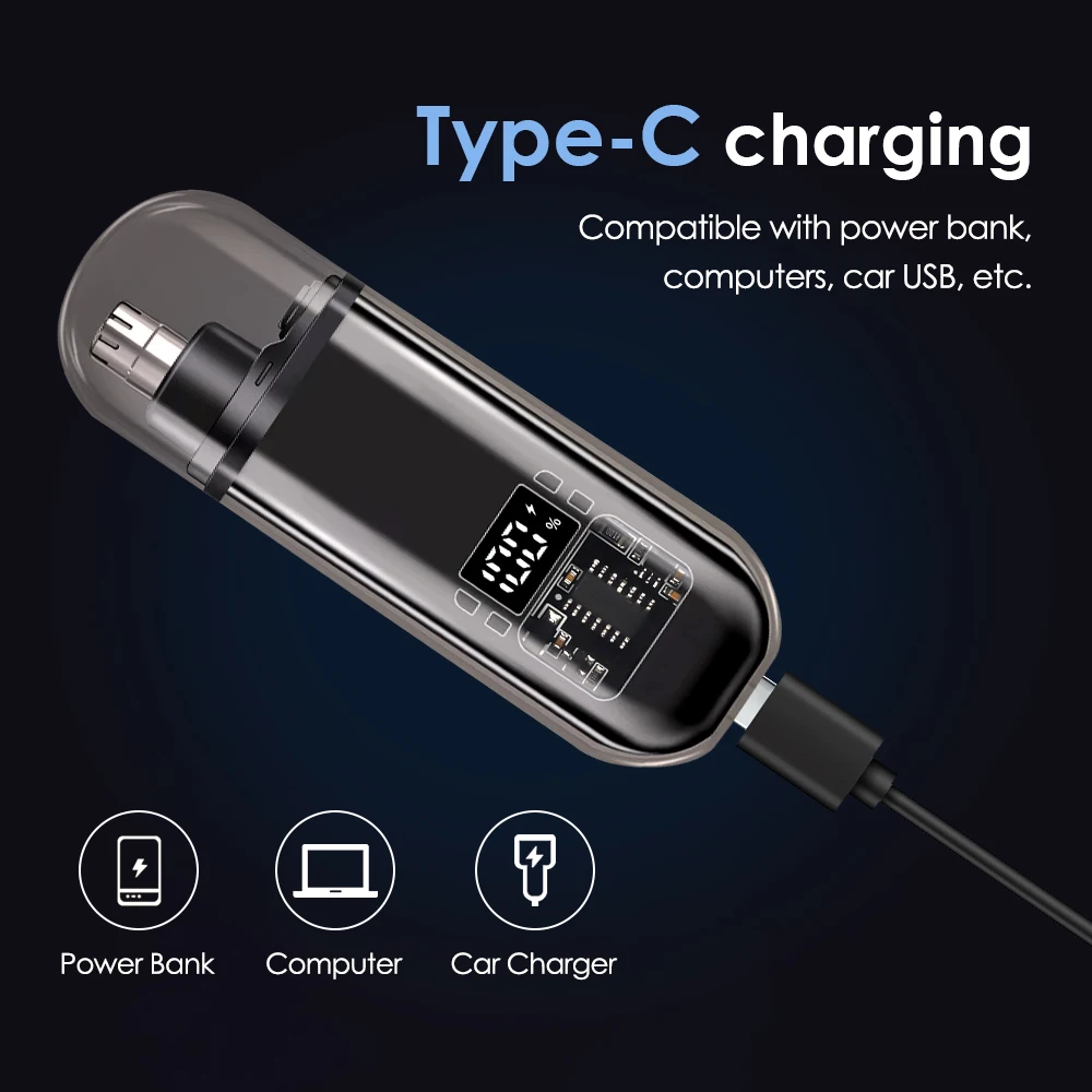 Portable Electric Nose Hair Trimmer Three Dimensional Arched Blade Can Easily Trim Nose Hair Without Hurting The nasal Cavity