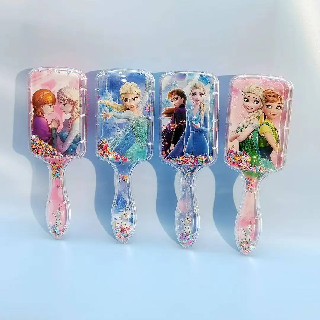 1/4 قطعة الكرتون إلسا الرسوم المتحركة مشط سلسلة الكرتون الطرفية وسادة هوائية تدليك مشط الأطفال فتاة طالب مشط هدايا عيد الميلاد #1