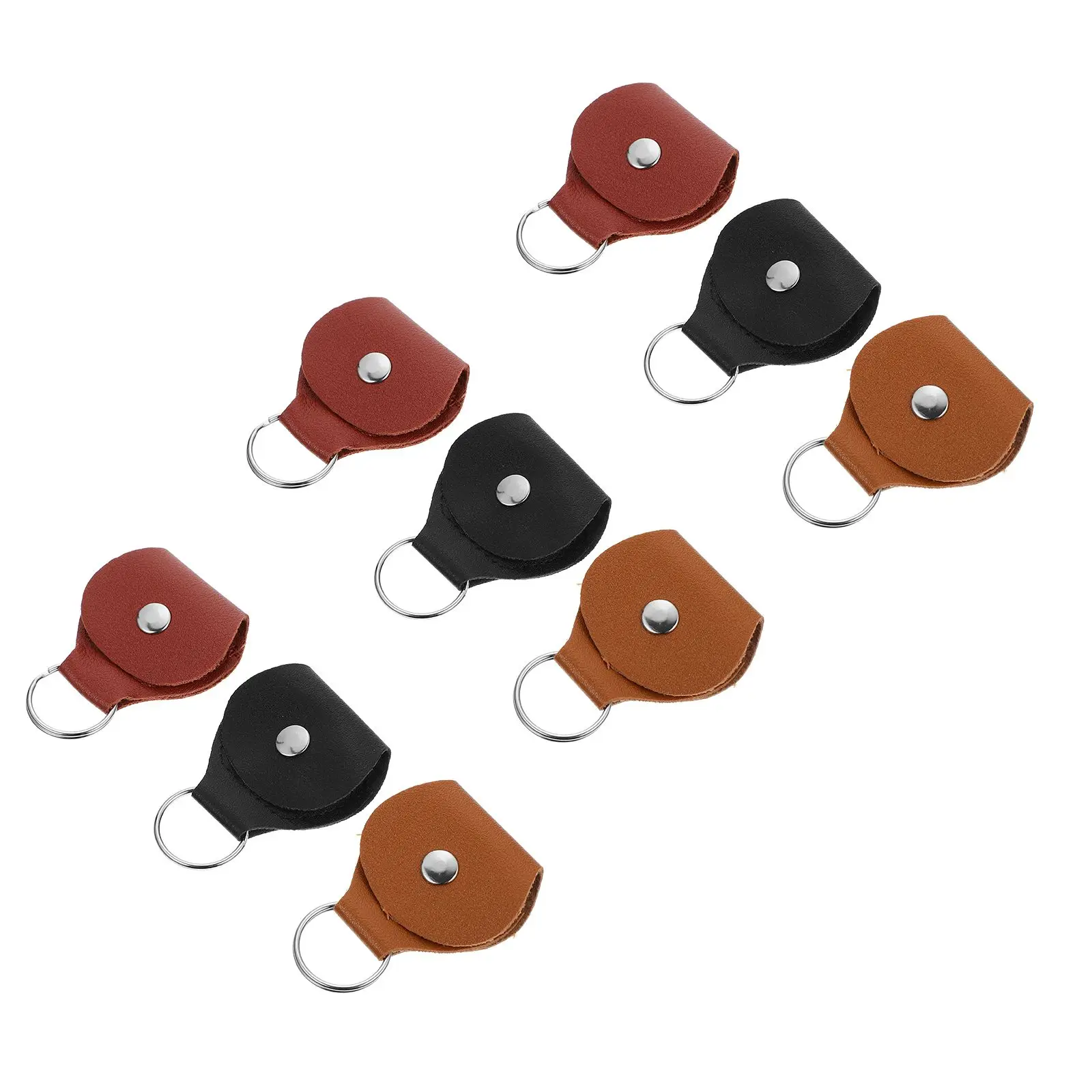 

9 Pcs Guitar Picks Case PU Keychain Pick Bag Storage Organizer Lightweight Portable Musical Accessories Guitar Parts