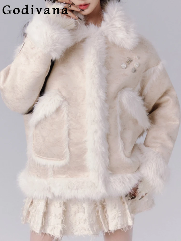 

Autumn Winter New Sweet Sexy High-waisted A-line Pleated Skirt Fashion Girl Age-reducing Versatile Fringed White Fairy Skirts