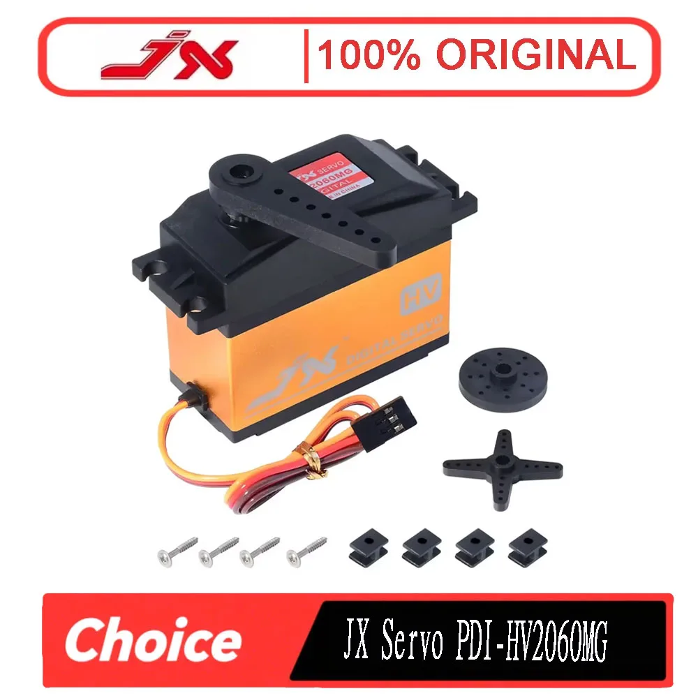 

JX PDI-HV2060MG 60KG Large Torque 120/180/360 Degree Digital Servo 7.4V Metal Case For RC Model RC Crawler 1/5 Rc Car Helicopter
