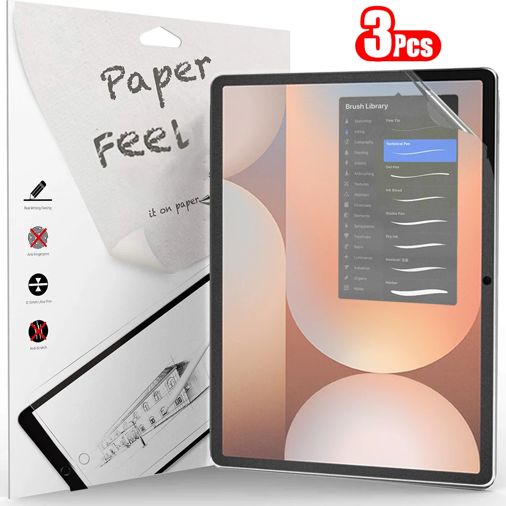 3 szt. Papierowa osłona ekranu do Samsung Galaxy Tab S10 Ultra Plus S10 + Folia bez szkła