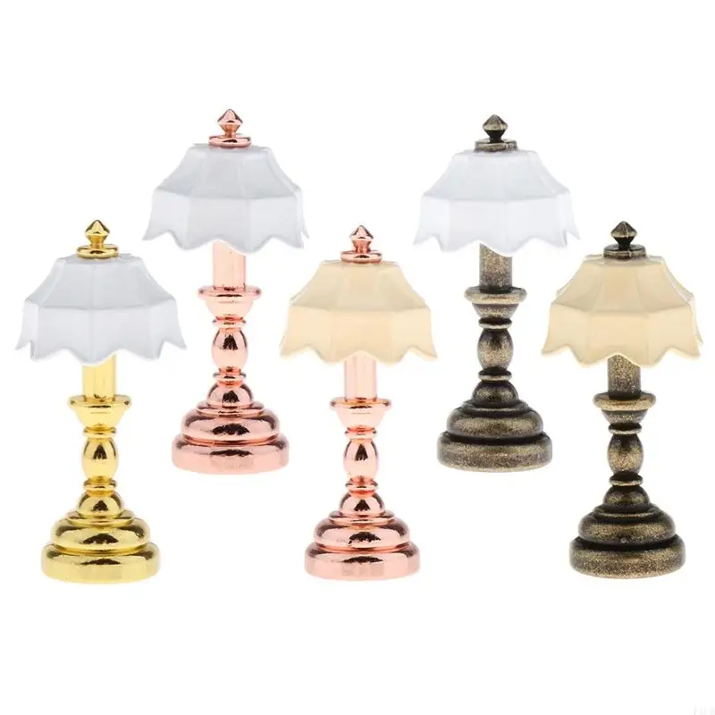 

F1CB 1:12 Dollhouse Miniature Furniture Umbrella Lampshade Table Lamp Light Model Kids Pretend for Play Toy