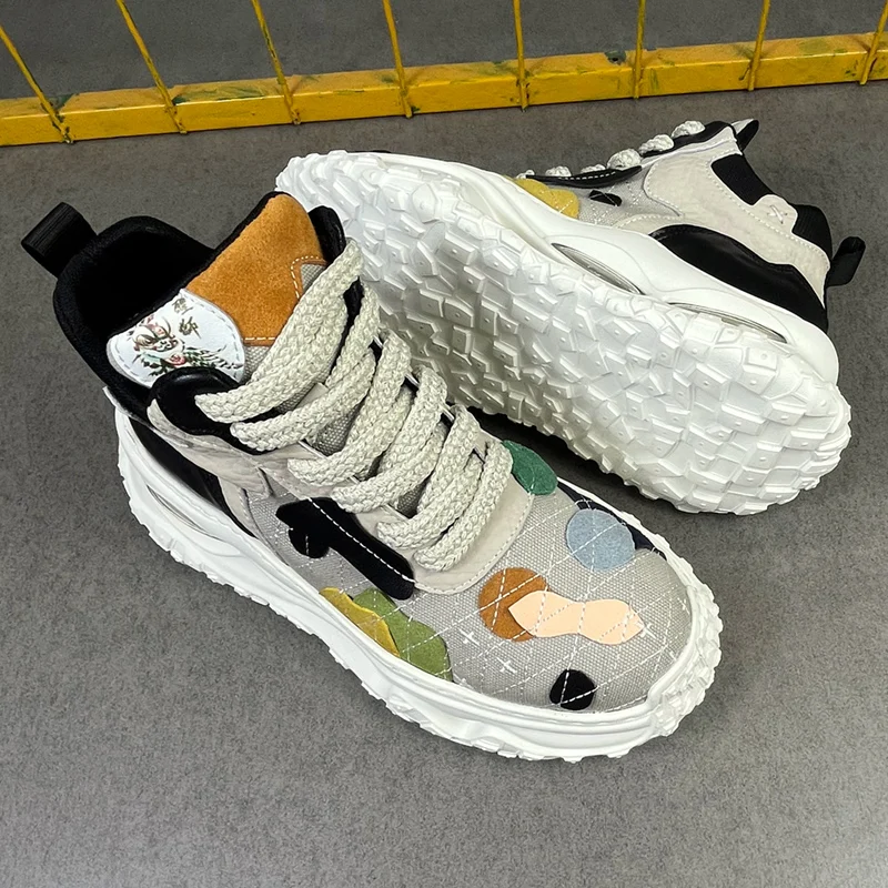 أحذية كاجوال عصرية مطرزة على الطراز الصيني للرجال، أحذية جري عصرية متعددة الاستخدامات، أحذية رياضية عالية الجودة ممتصة للصدمات، أحذية تزلج بانك للرجال #2