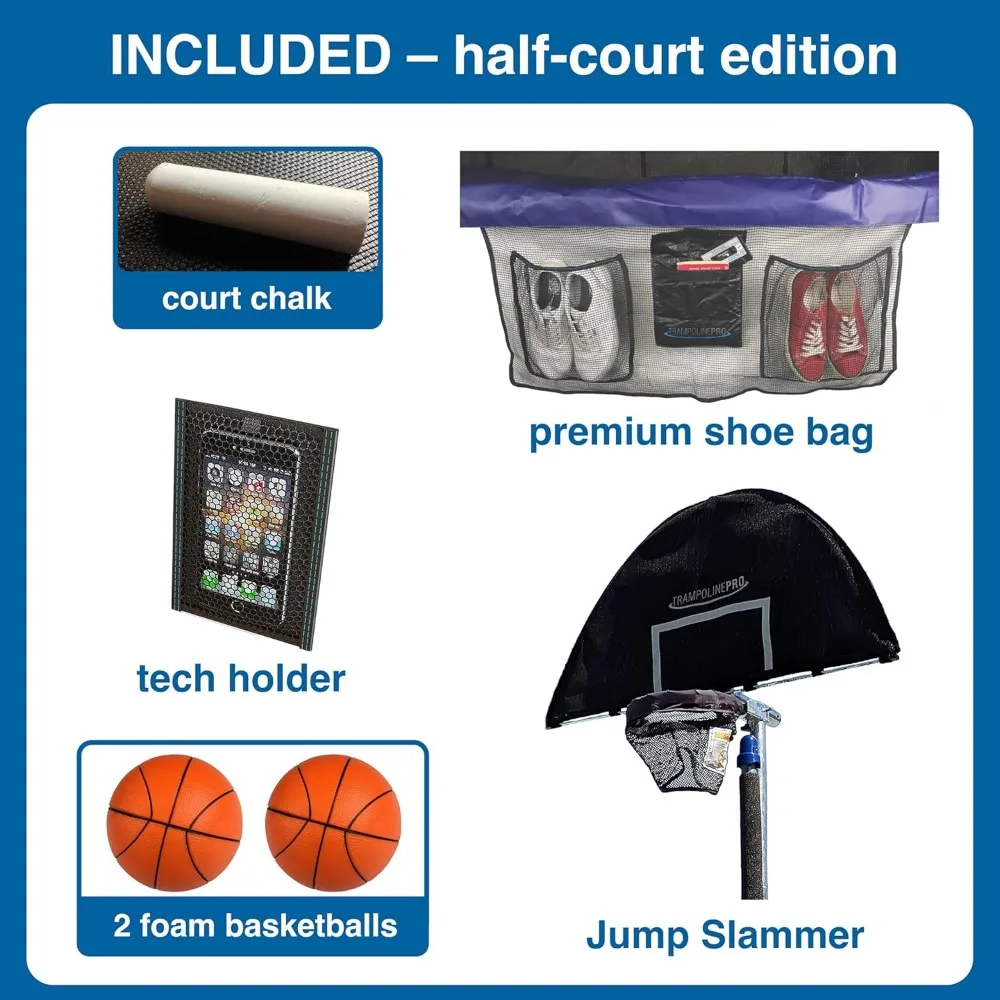 cesta de basquete trampolim - edição de meio corpo de luxo com acessórios adicionais