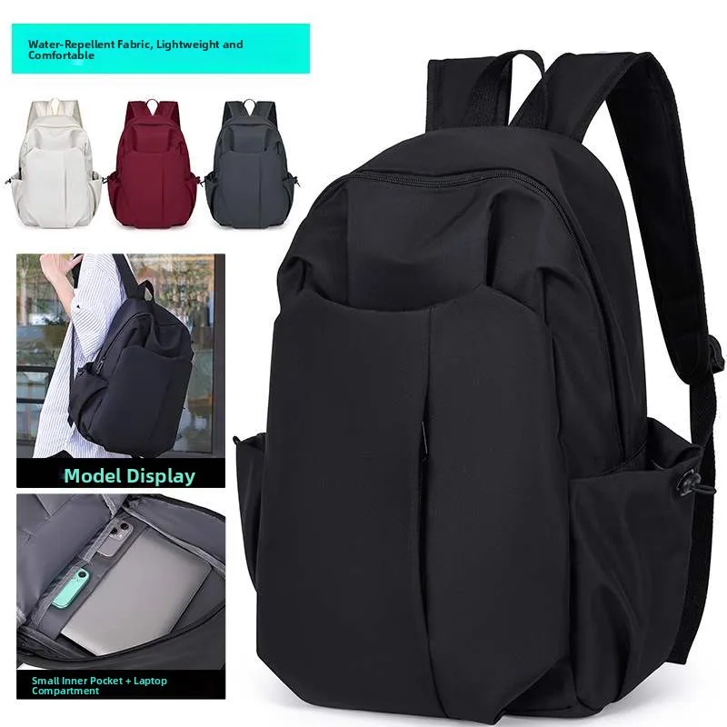 

Large Capacity Backpack Casual Double Shoulder High School University Computer Bag for Boys And Girls Pure Color Polyester