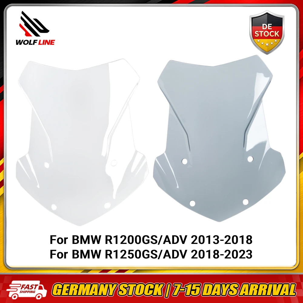 WOLFLINE Windschutzscheibe für BMW R1200GS/ADV 2013-2018 R1250GS/ADV 2018-2023 Langlebiger Windschutz für den täglichen Pendelverkehr und Cross-Country-Motorradtouren