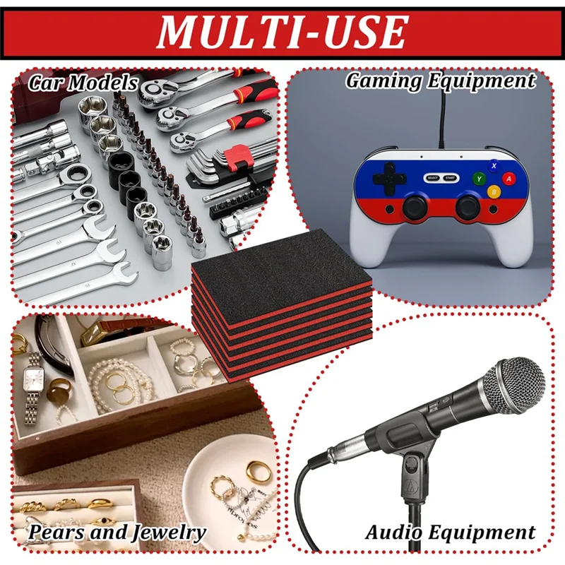B08B-6 Stuks Gereedschapskist Schuim, Schuiminzetstukken Voor Koffers, Gereedschapskist Liner Polyethyleen Gereedschapsschuim Vellen, Organisator En Opslag Gereedschap Schaduw