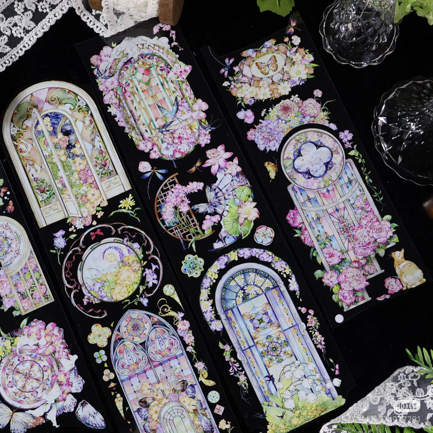 

Красочная блестящая лента для окон Washi Pet