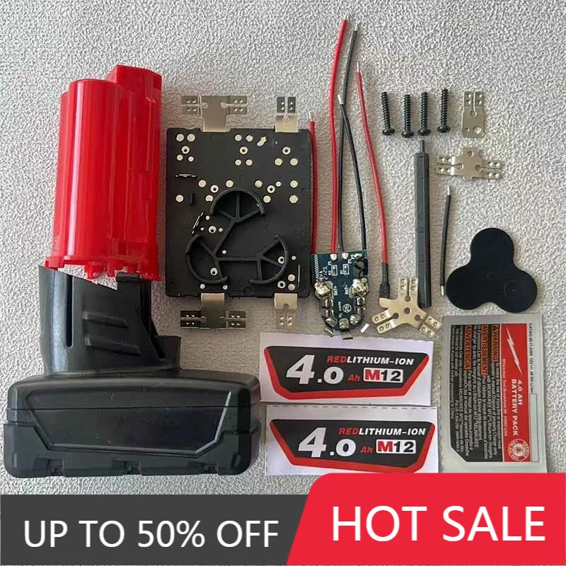 Battery Casing Material Set For Milwaukee M12-6 Replaceable Cell Battery Kit Electrician Power Tool Maintenance Accessories