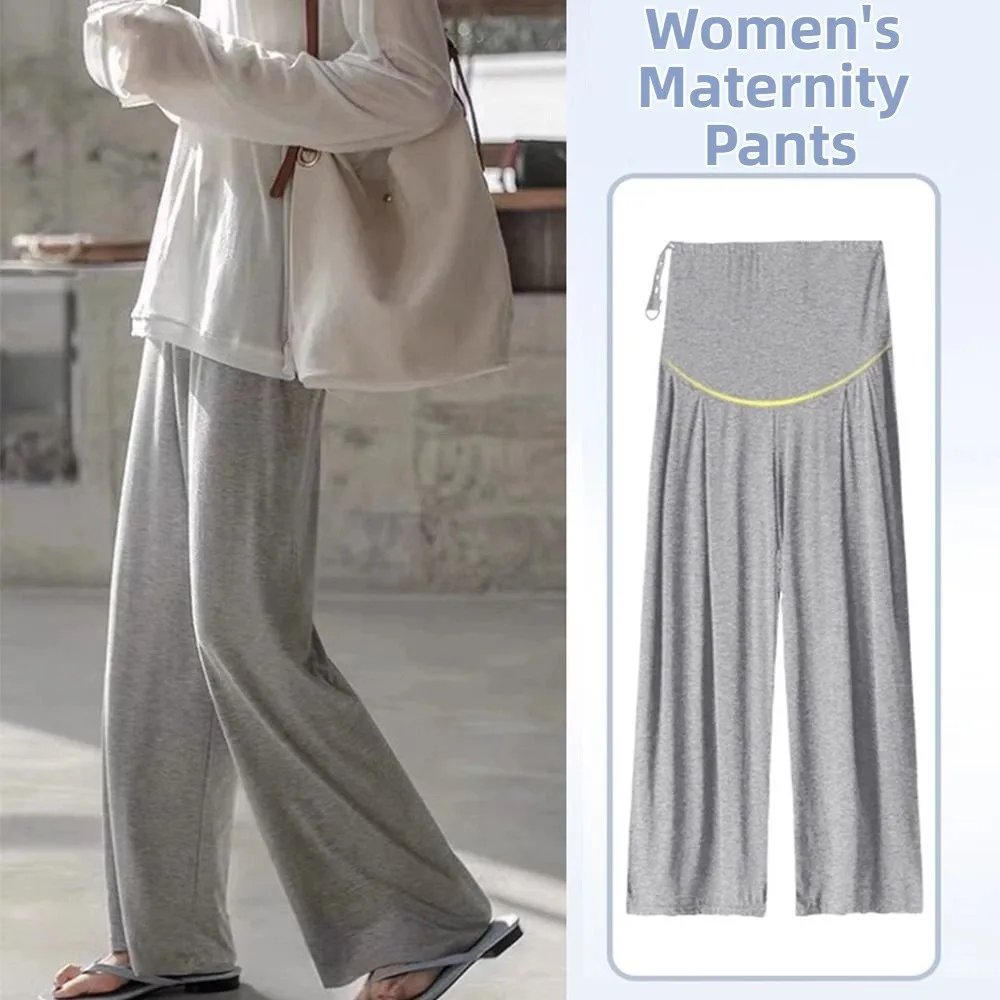 

Брюки для беременных с высокой талией, модальные женские брюки больших размеров для беременных, легкие брюки с мягкой текстурой для беременных, послеродовые