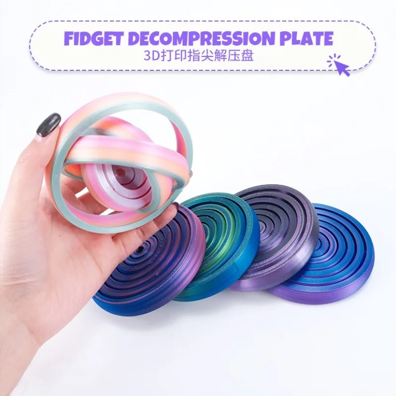 Nouveau jouet boule rotative imprimé en 3D, jouets Fidget en forme de O, Gyro Spinner, drôle, Rotation par gravité infinie, soulagement du Stress, jouets Cool