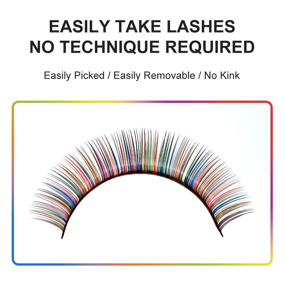 NATUHANA Mix Colorful Lashes Soft Natural Colored Eyelash C/D Curl Eyelashes Extensions Theatrical  Eye Makeup