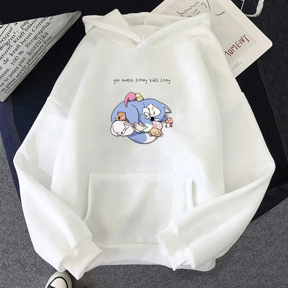 Kpop Stray Kids Graphic Print Women Hoodie Cute Women Kawaii Streetwear Harajuku Winter Cartoon Sweatshirts Female Pullovers