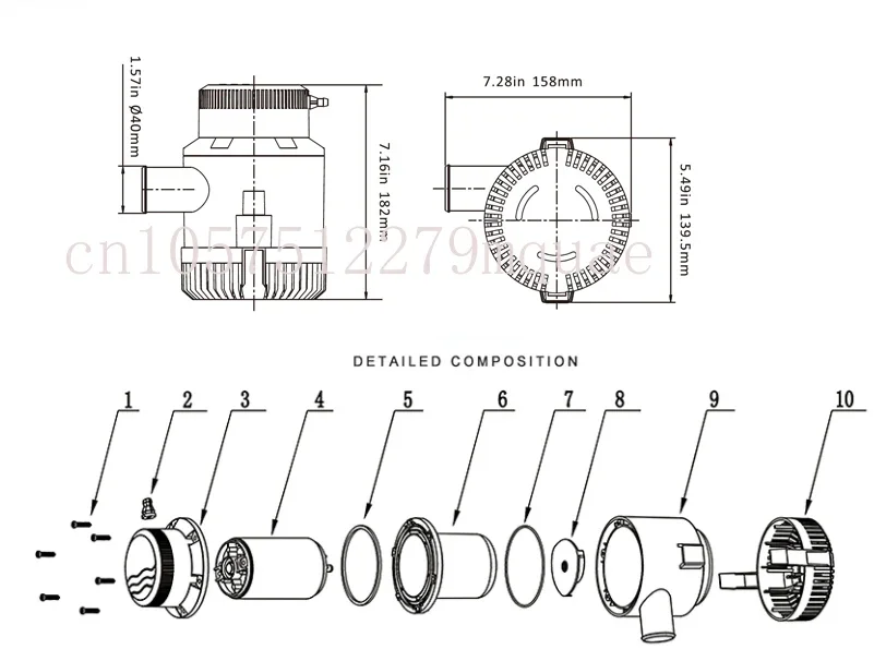 Bilge Submersible Water Pump 12V 24V 3500GPH Set With Switch Boat Motor Houseboat Aquario Filter Accessories