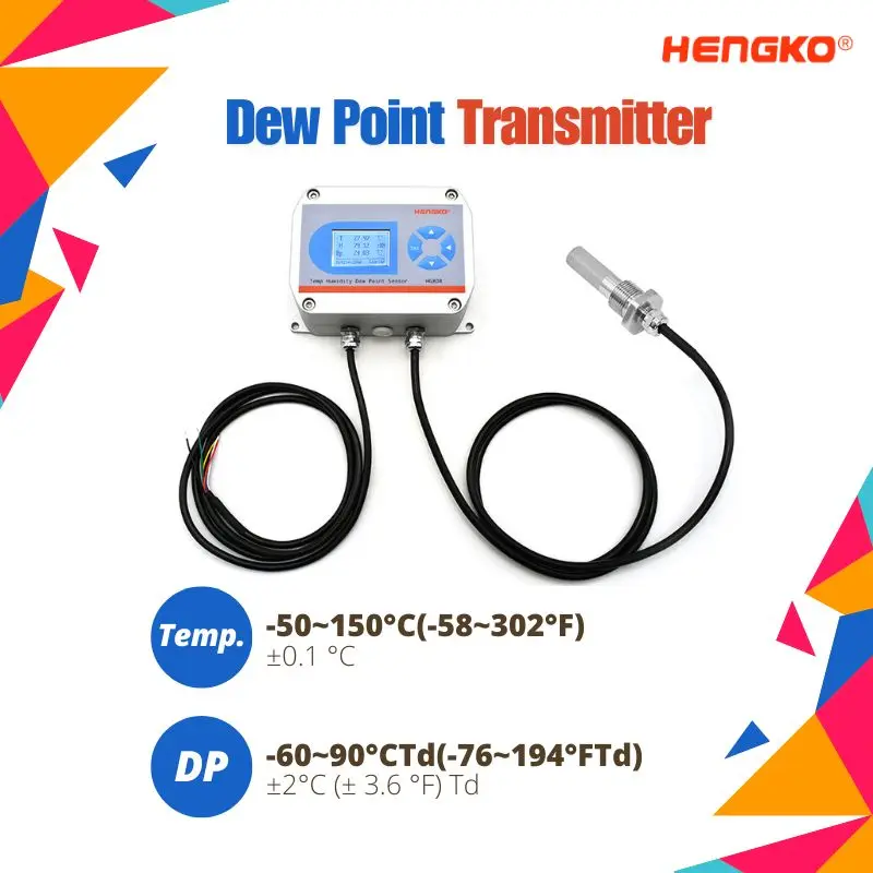 HG808 D5 SSプローブ -60～90℃ Td 0～5V出力 RS485 露点センサー送信機 ディスプレイ付きガス検知器