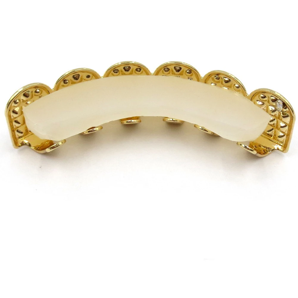 

Rhinestone Tooth Socket Copper Teeth Brace Shiny Teeth Decoration Teeth Accessories Golden (Lower Tooth)