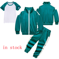 In Stock Kids Korea Disguise Cosplay Costume for School Team Uniform Tracksuit Halloween Carnival Party Clothes Calamari Game456