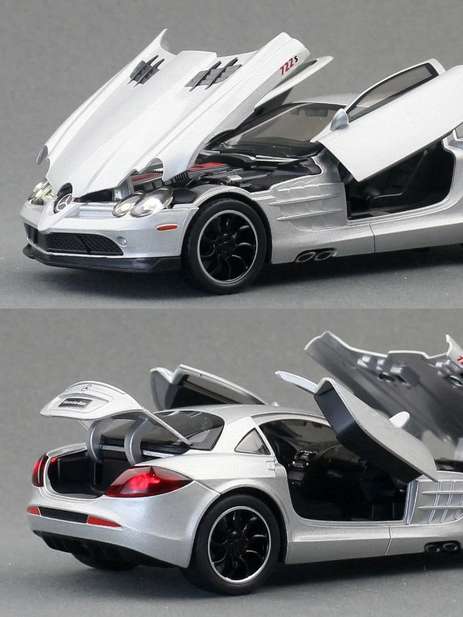1:32 SLR 722 Edition Supercar 합금 자동차 모델 소리와 빛 뒤로 당겨 어린이 장난감 수집품 생일 선물