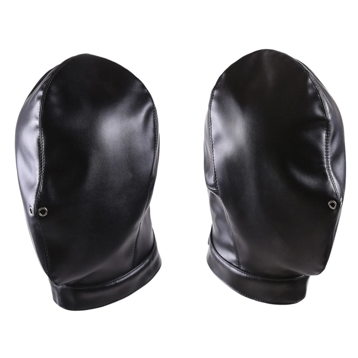 Couvre-chef fétichiste noir, Sexy, ajusté, en cuir PU, masque complet, capuche pour femmes et hommes, Costume de fête d'halloween, accessoires