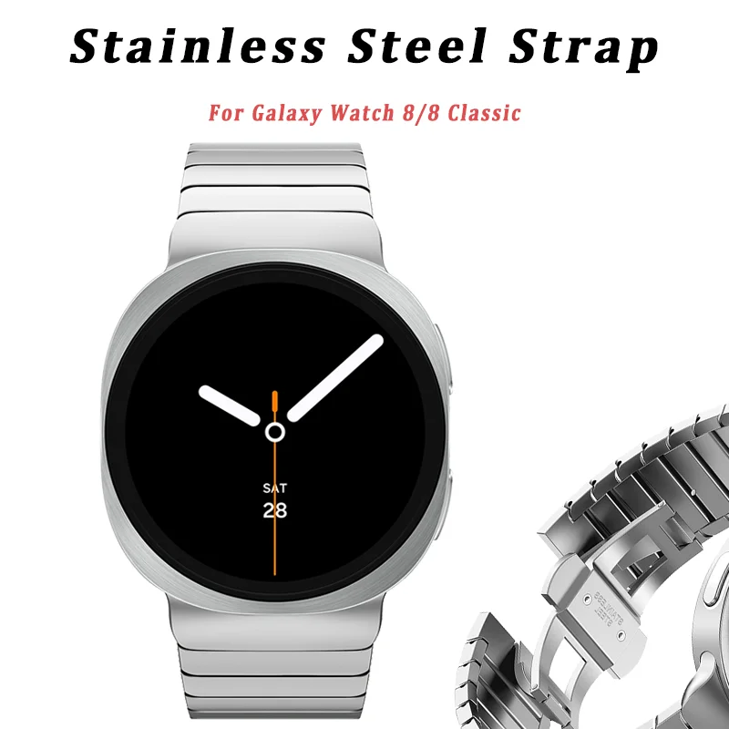 

Stainless Steel Bracelet for Samsung Galaxy Watch 8 44/40mm Men Luxury Metal Strap for Galaxy Watch 8 Classic 46MM Wristband