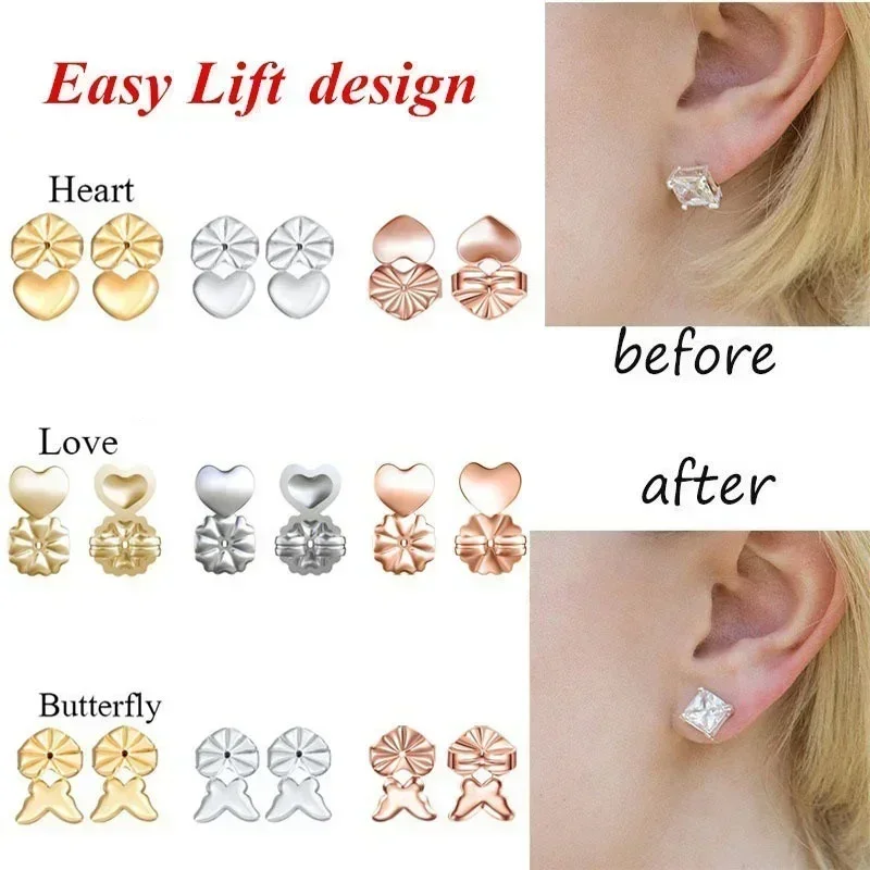 Ear Lifter Lift Hypoallergenic Fits Post Earring Earlobe Support Earrings Fashion Butterfly Stud Earrings Back Nut for Women