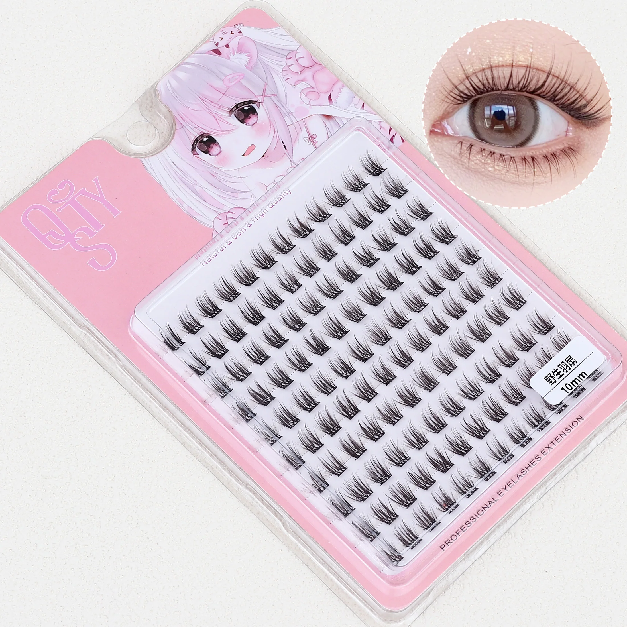 120 PCS DIY Cluster Eyelashes Extension Bundles 3D Natural Bunch Segmented False Lashes Individual Volume Mink Eyelash