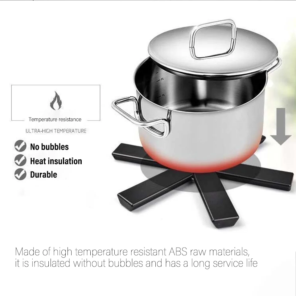 2PCS Foldable Pot Trivets Heat-resistant Pad Coaster Anti-scald Table Insulation Holder Collapsible Cross Design Kitchen Tools