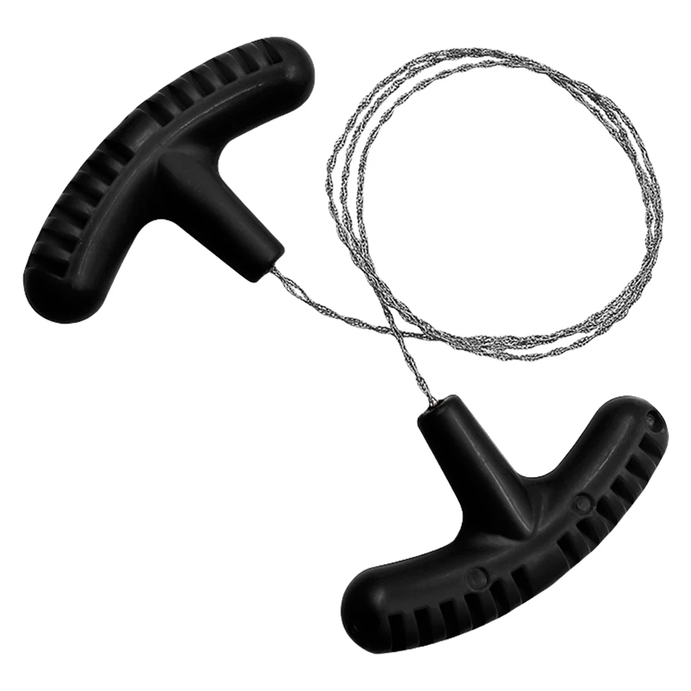 70CM手動スチールロープチェーンソー、フィンガーハンドル付きハンドケーブルストリングソー、ミニ手動切断チェーンソー、携帯用緊急用