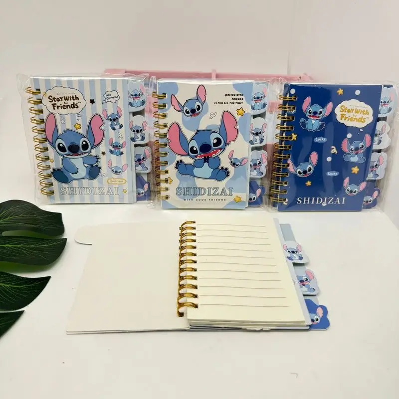 Disney Coil Notebook Stitch Cartoon Lilo & Stitch Portable Coil Book Daily Planners Notepad Office Student Stationery Wholesale