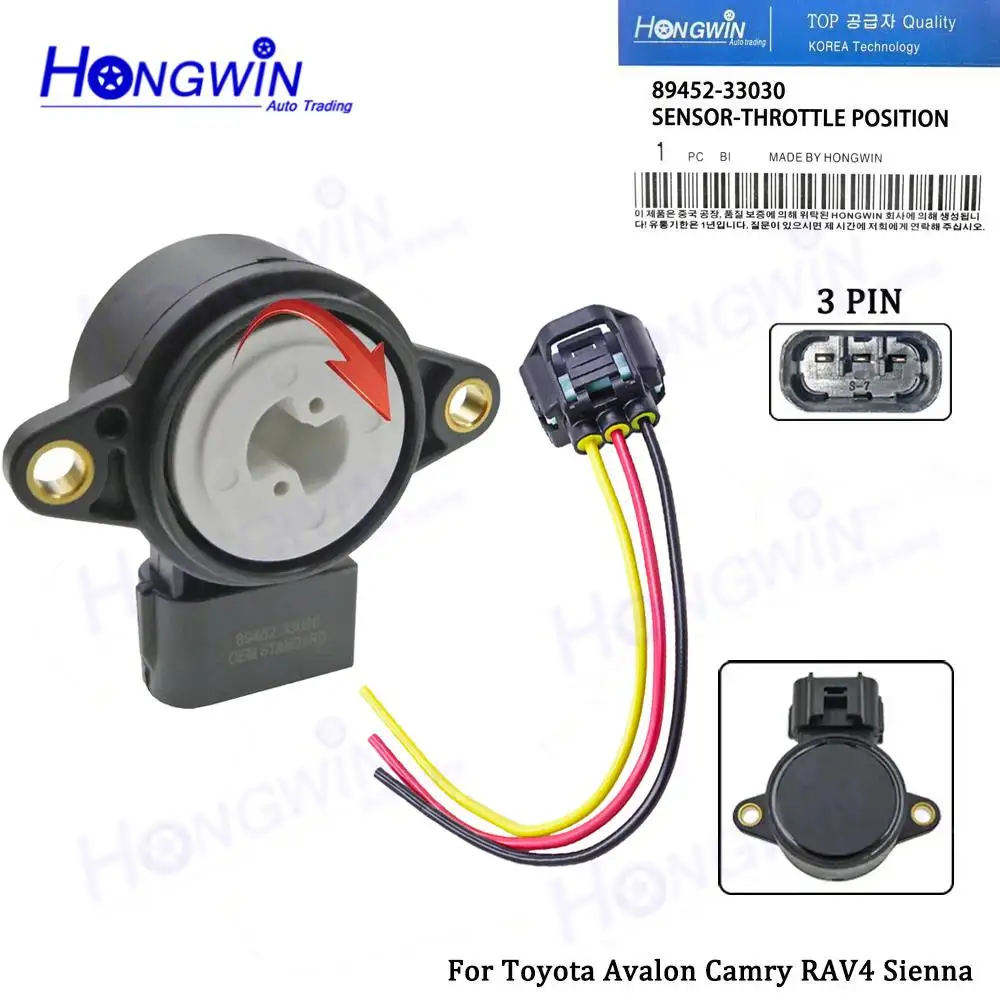 89452-33030 Throttle Position TPS Sensor Connector Fits Toyota Toyota Estima ACR30 Corolla AE100 Alphard ANH10 CAMRY ACV30